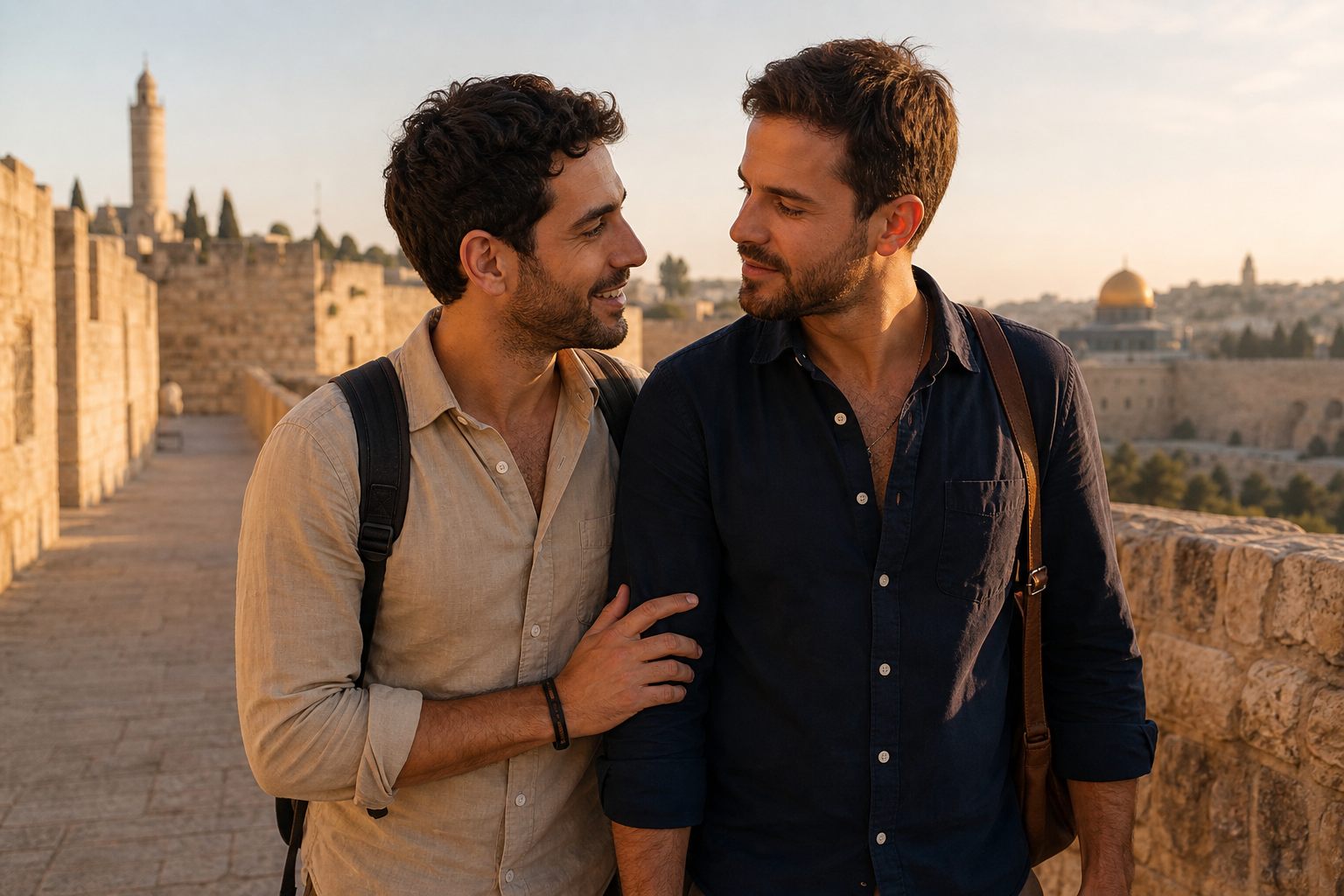מדריך טיולים ותייר על חומות העיר העתיקה בירושלים